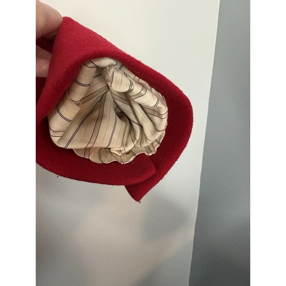 Vintage Talbots Red Wool Double Breasted Blazer Gold Buttons Women Size 8 - Picture 4 of 6